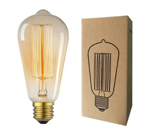 Edison Flemanlı St64 Rustik 40W E27 Duy Dekoratif Armut Ampul