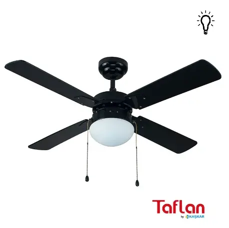 Taflan - Kaşkar L42015 Siyah Lambalı Tavan Vantilatörü