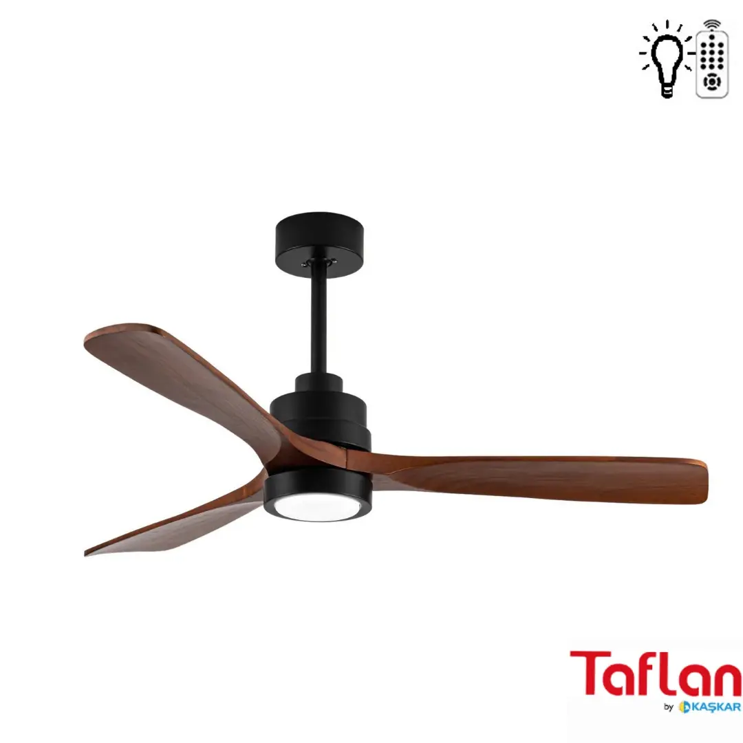 Taflan - Kaşkar F52203 Kahverengi Uzaktan Kumandalı Lambalı Tavan Vantilatörü