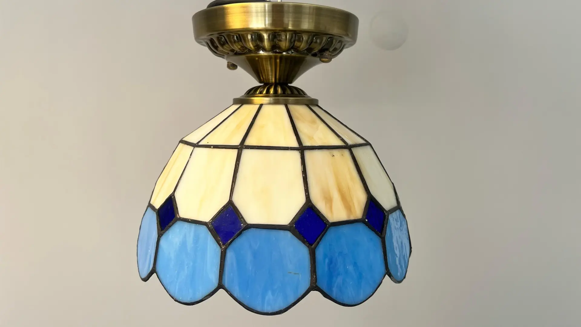 Tavan Vitray Eskitme Avize 30Cm (12'') - Mavi