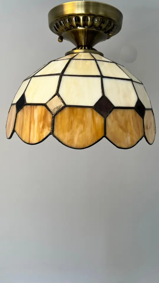 Tavan Vitray Eskitme Avize 30Cm (12'') - Kahverengi