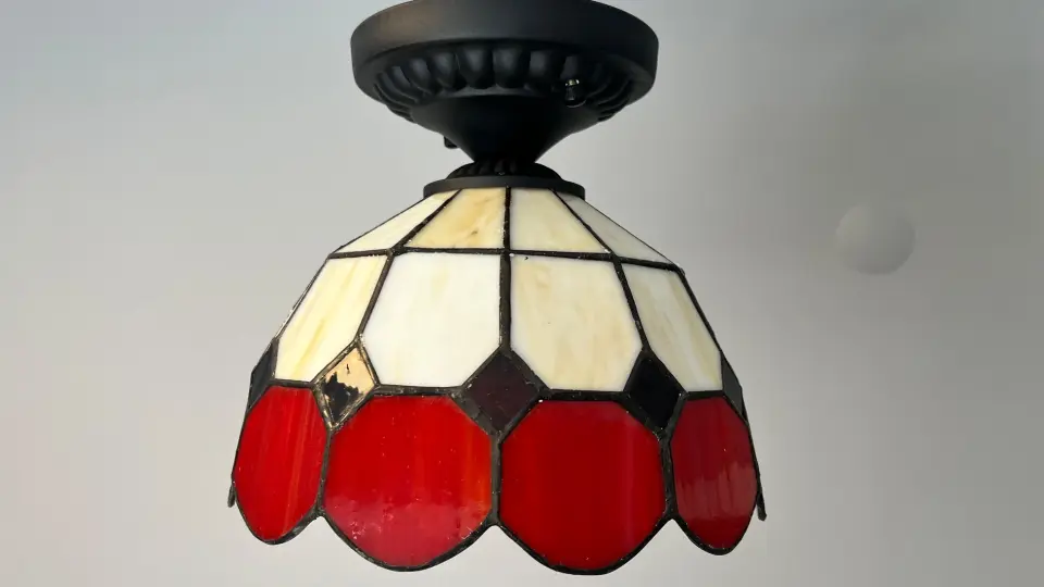 Tavan Vitray Avize 30Cm (12'') - Kırmızı