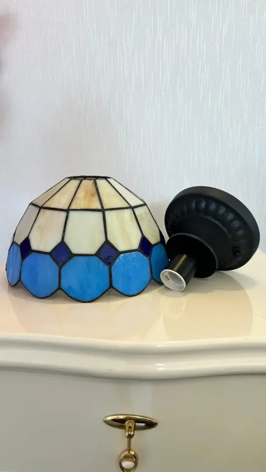 Tavan Vitray Avize 30Cm (12'') - Mavi