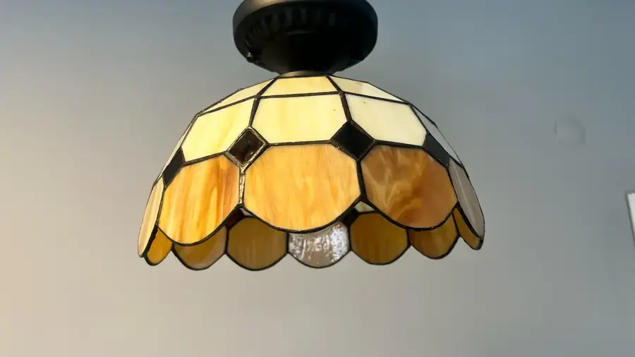 Tavan Vitray Avize 30Cm (12'') - Kahverengi