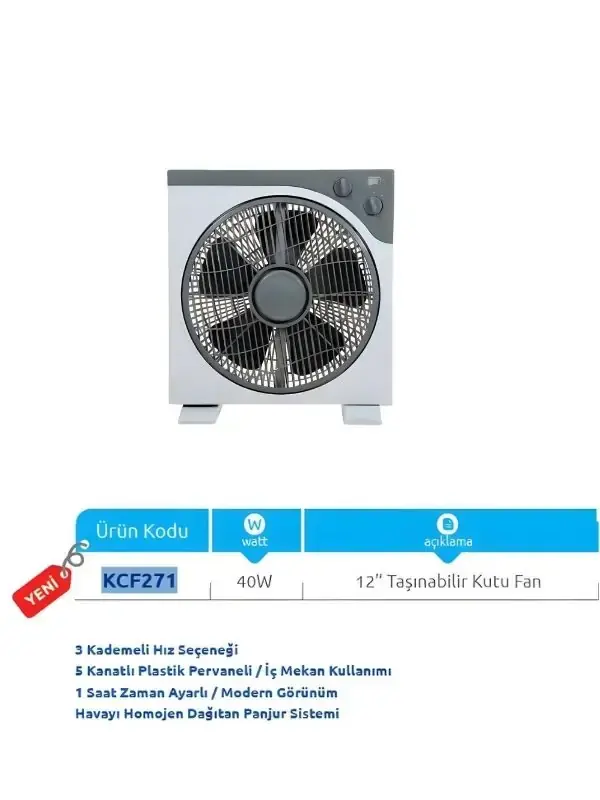 Vanti Kcf271 Taşınabilir Kutu Fan & Vantilatör
