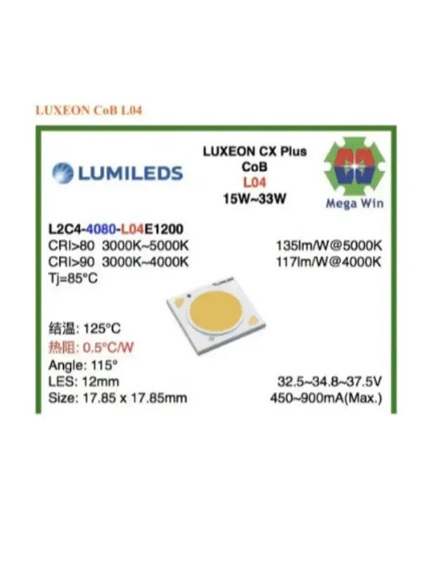 Phılıps Lumıleds Cob Led 30W Luxeon Cx Plus Renk Sıcaklığı 4000K-90Ra