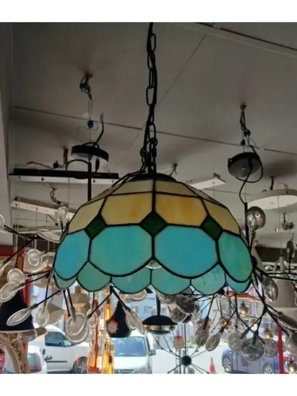 Vitray Sarkıt Avize 25Cm (10'') - Yeşil