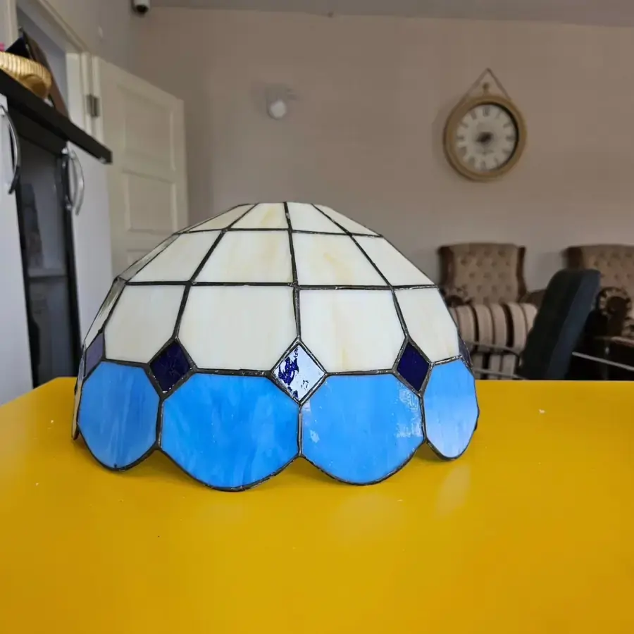 Vitray Sarkıt Avize 25Cm (10'') - Mavi