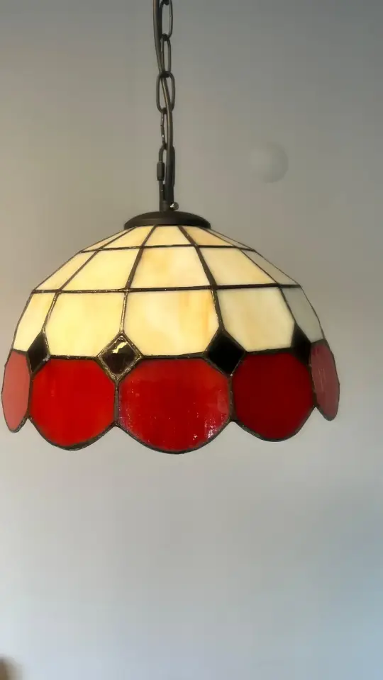 Vitray Sarkıt Avize 30Cm (12'') - Kırmızı