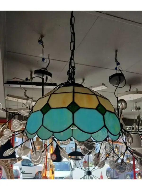 Vitray Sarkıt Avize 30Cm (12'') - Yeşil