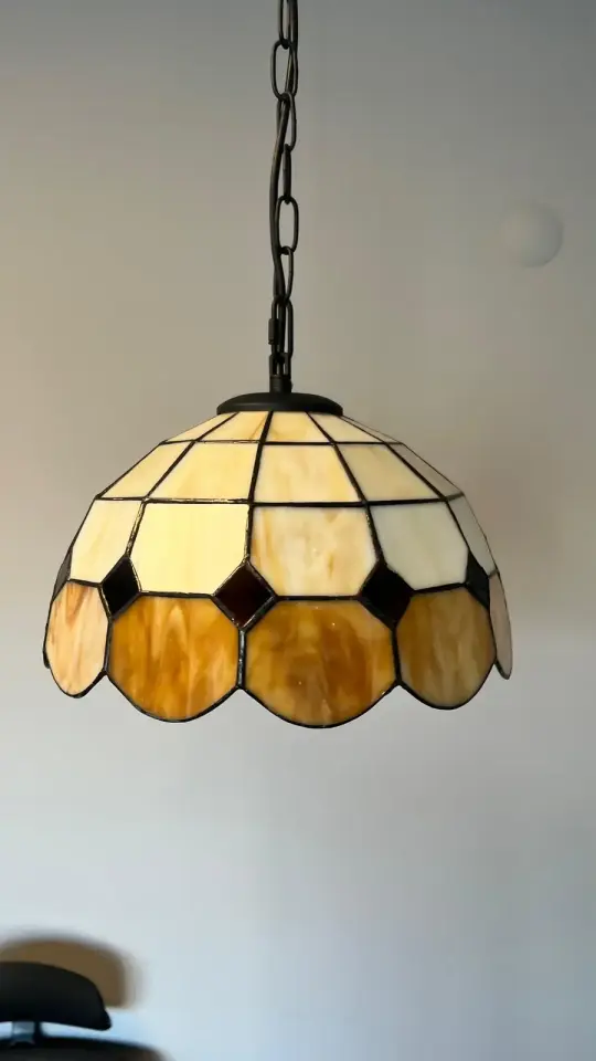 Vitray Sarkıt Avize 30Cm (12'') - Kahve