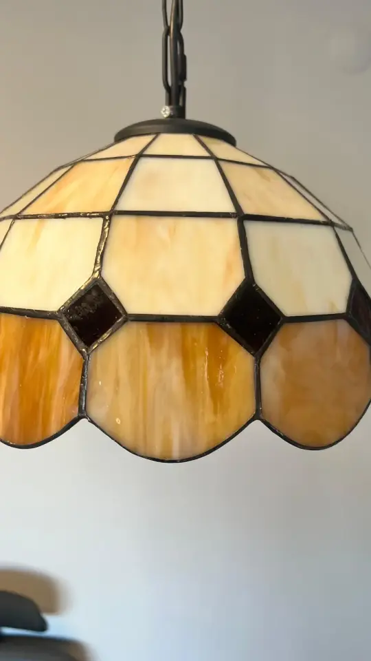Vitray Sarkıt Avize 30Cm (12'') - Kahve